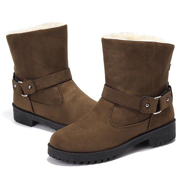 Große Winterpelzfutter Halten Warme Schneestiefel Für Damen