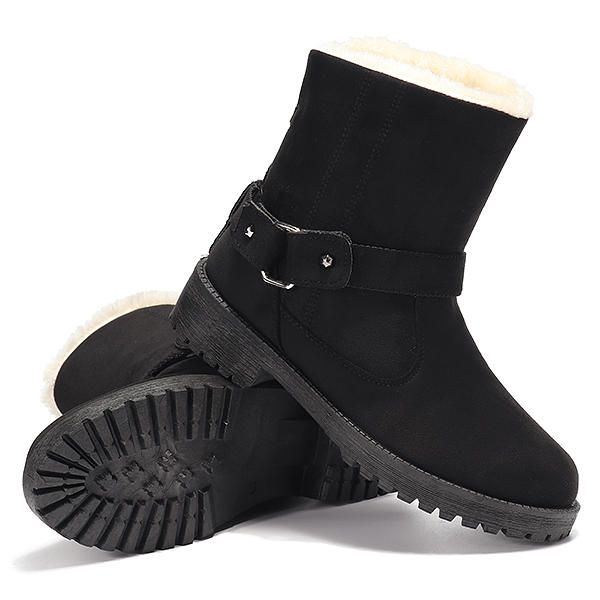 Große Winterpelzfutter Halten Warme Schneestiefel Für Damen