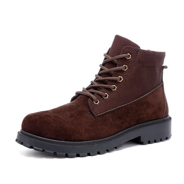 Herren Bequeme Canvas Wildleder High Top Stiefel