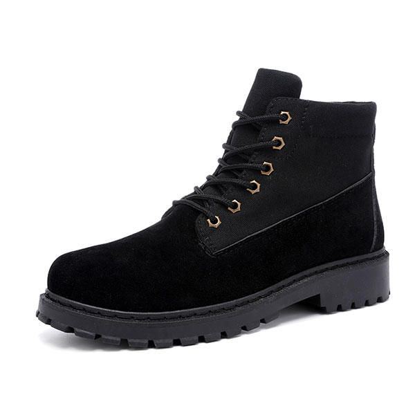 Herren Bequeme Canvas Wildleder High Top Stiefel