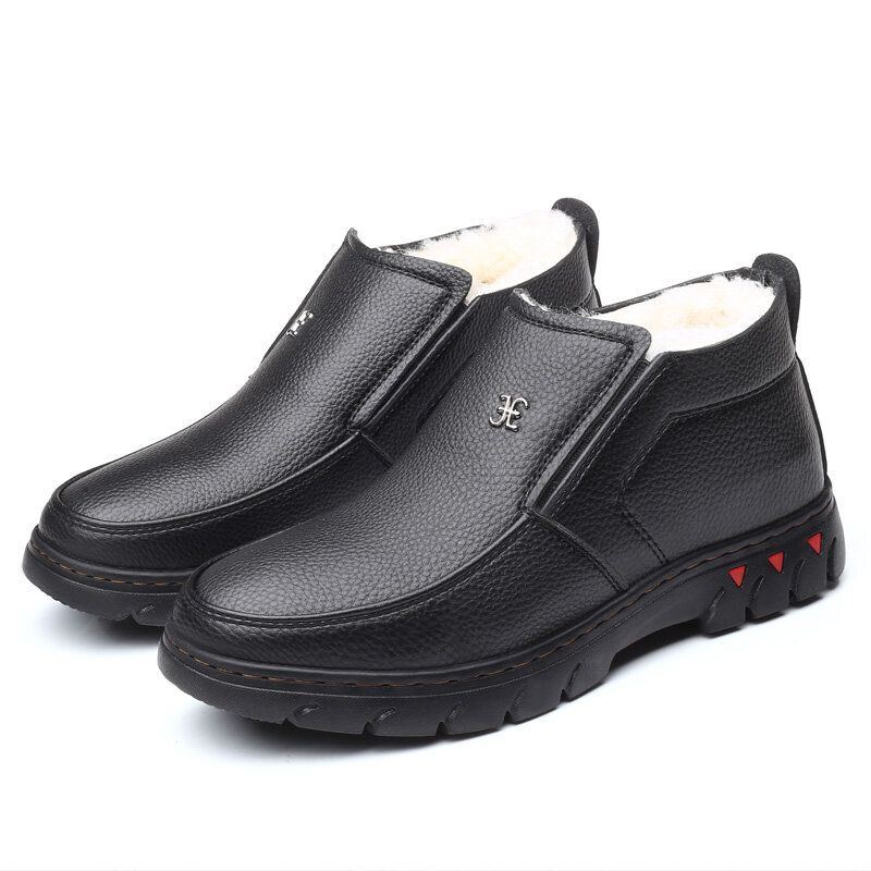 Herren Bequeme Mikrofaser Leder Warmes Plüschfutter Business Casual Stiefeletten