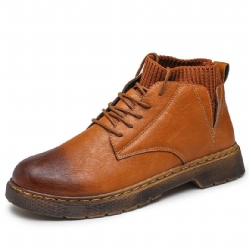 Herren Kurze Bequeme Rutschfeste Retro Outdoor Casual Schnürsockenstiefel