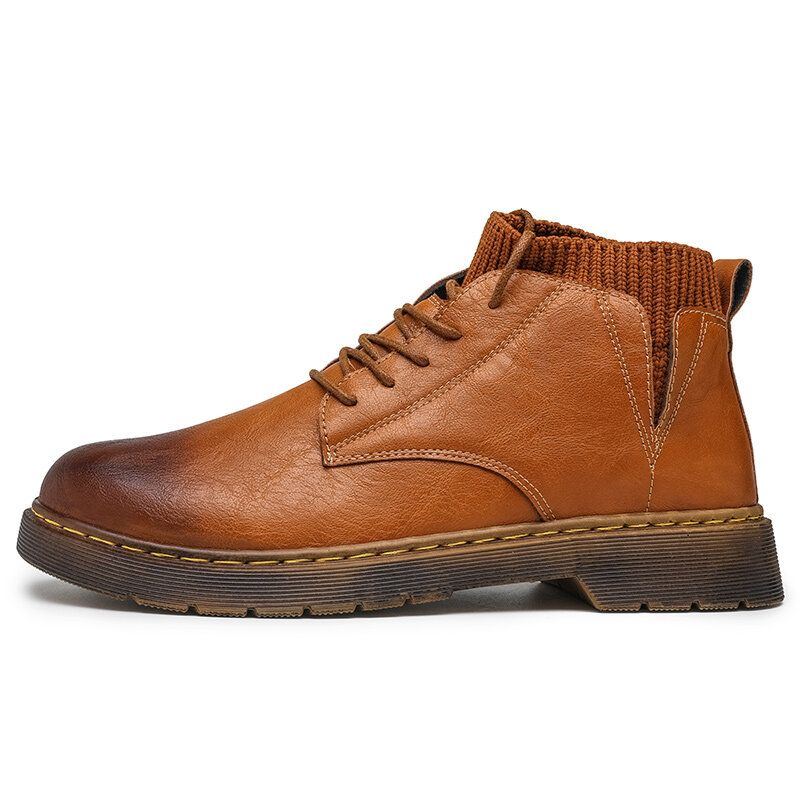 Herren Kurze Bequeme Rutschfeste Retro Outdoor Casual Schnürsockenstiefel