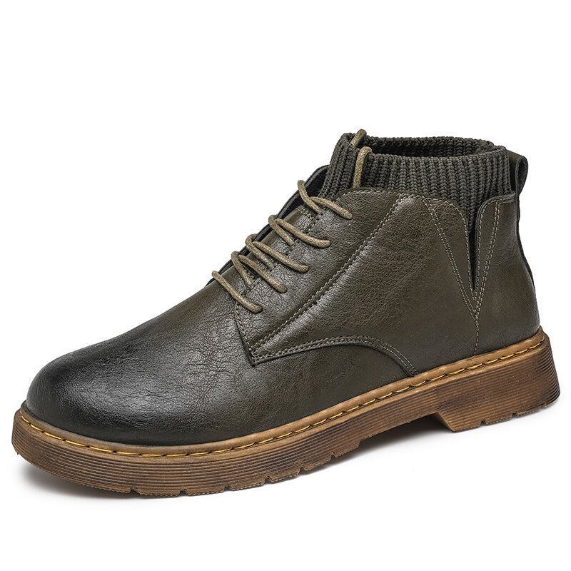 Herren Kurze Bequeme Rutschfeste Retro Outdoor Casual Schnürsockenstiefel