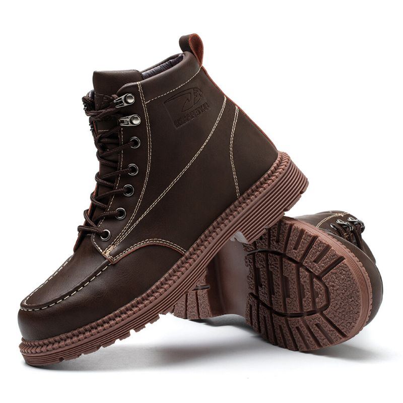 Herren Mikrofaser Leder Rutschfeste Outdoor Casual Martin Stiefel