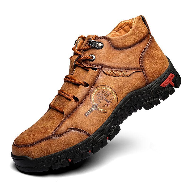 Herren Outdoor Mikrofaser Leder Rutschfeste Handgenähte Stiefeletten