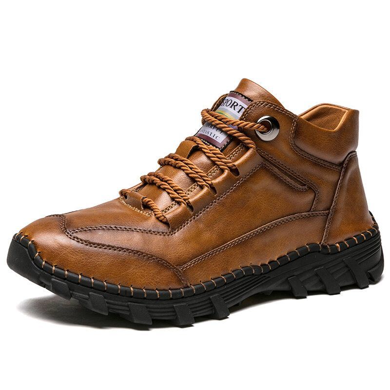 Herren Retro Mikrofaser Leder Rutschfeste Outdoor Casual Stiefeletten