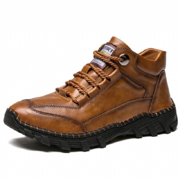 Herren Retro Mikrofaser Leder Rutschfeste Outdoor Casual Stiefeletten