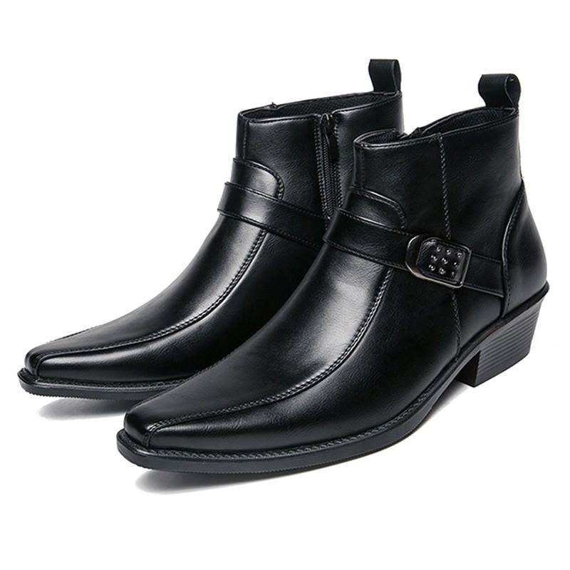 Herren Retro Rutschfeste Freizeit Lederstiefel