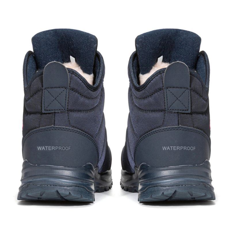 Herren Schnürschuhe Rutschfest Wasserdicht Plus Samt Verdicken Winter Warme Schneestiefel Lässige Wanderschuhe