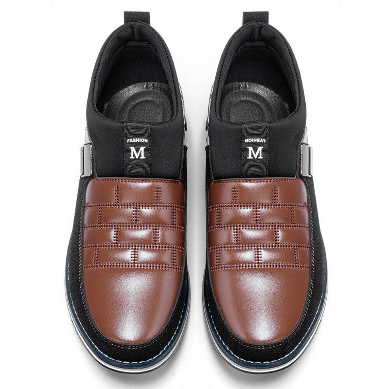 Herren Slip On Business Casual Stiefeletten Aus Leder Mit Weicher Sohle