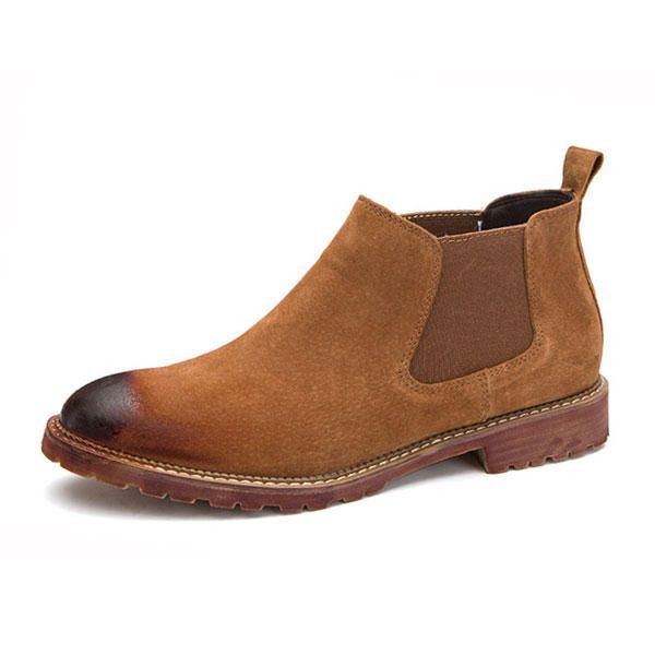 Herren Stiefeletten Aus Wildleder Im England Stil Mit Weicher Sohle