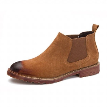 Herren Stiefeletten Aus Wildleder Im England Stil Mit Weicher Sohle