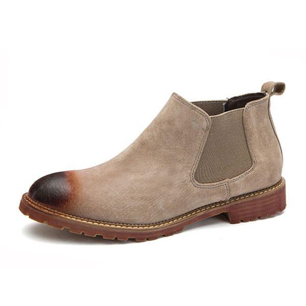 Herren Stiefeletten Aus Wildleder Im England Stil Mit Weicher Sohle