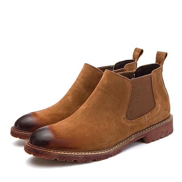 Herren Stiefeletten Aus Wildleder Im England Stil Mit Weicher Sohle