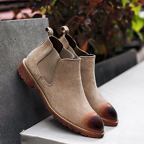 Herren Stiefeletten Aus Wildleder Im England Stil Mit Weicher Sohle