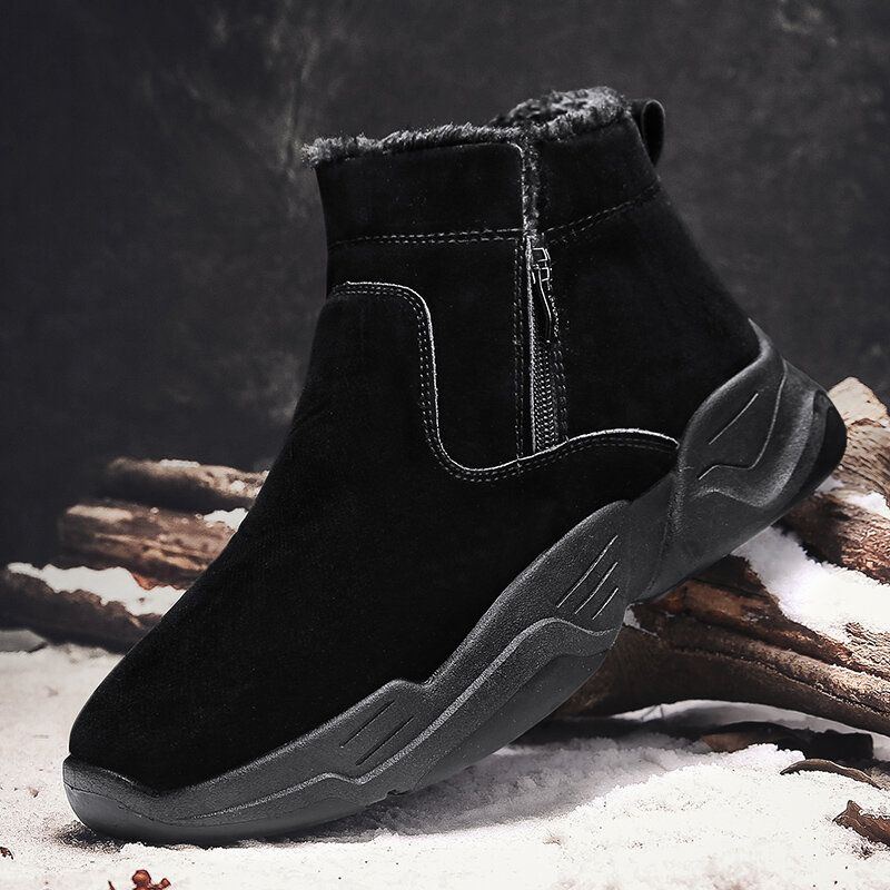 Herren Winter Warme Plüschfutter Verdicken High Top Schneestiefel Mit Seitlichem Reißverschluss