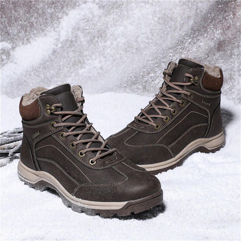 Herren Winter Warmes Plüschfutter Lässige Weiche Outdoor Schneestiefel