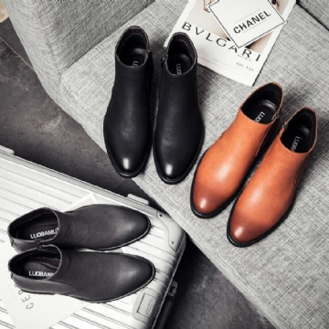 Klassischer Slip On Für Herren Lässige Weiche Retro Stiefeletten