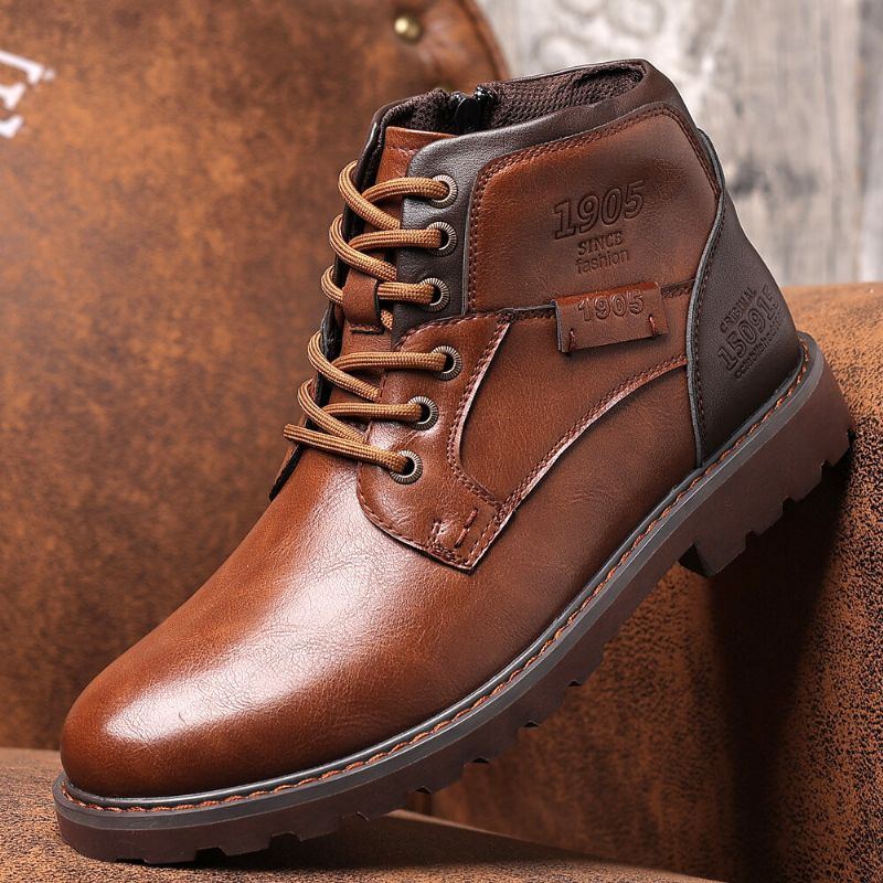 Lässige Stiefeletten Aus Weichem Leder Im Retro Cowboy Stil Für Herren