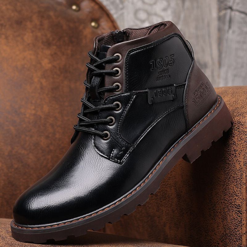 Lässige Stiefeletten Aus Weichem Leder Im Retro Cowboy Stil Für Herren