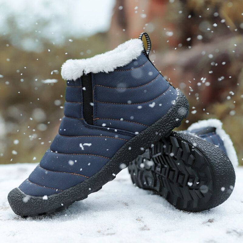 Lässige Warme Wasserdichte Slip On Schneestiefel Für Herren