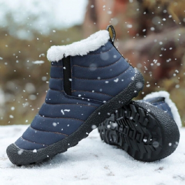 Lässige Warme Wasserdichte Slip On Schneestiefel Für Herren