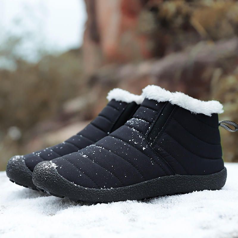 Lässige Warme Wasserdichte Slip On Schneestiefel Für Herren