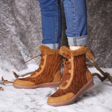 Lässige Winterstiefel Aus Wildleder Mit Mittlerer Wade Für Damen