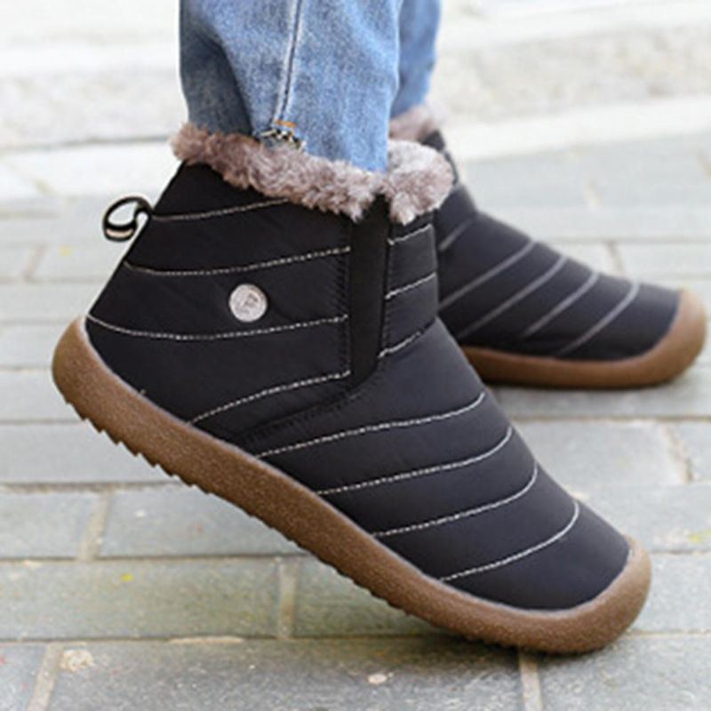 Herren Big Size Warm Fluff Wasserdichte Schneestiefel