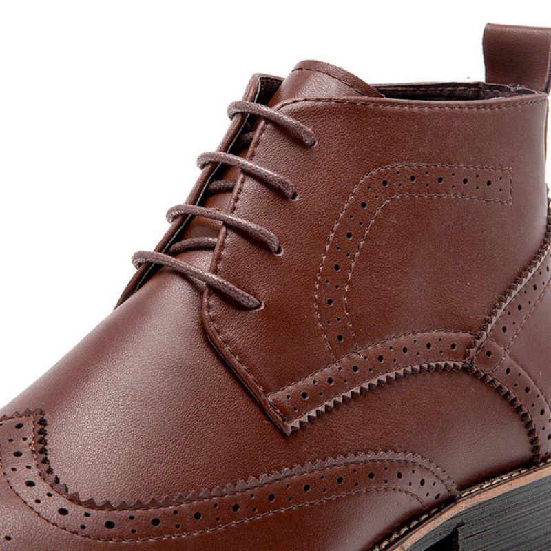 Herren Mikrofaser Weiche Sohle Hohle Atmungsaktive Verschleißfeste Retro Casual Martin Stiefel