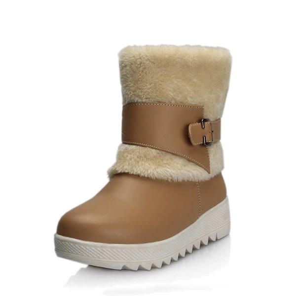 Pelzfutter Hält Warm Damen Winter Lässig Flache Schneestiefel