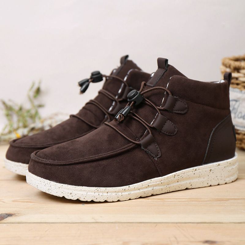 Plus Size Damen Splicing Lace Up Flat Short Boots