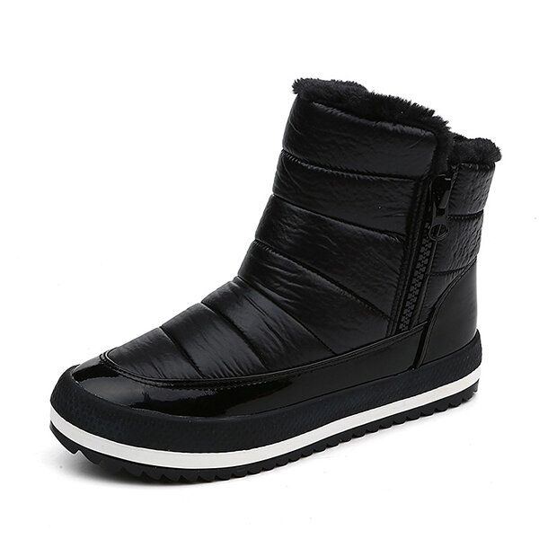 Schneestiefel Winter Damen Warmhalten Baumwollschuhe Flache Outdoorstiefel