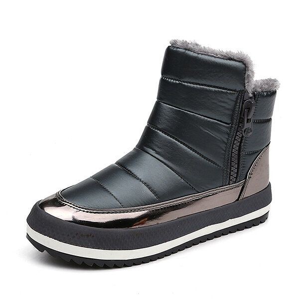 Schneestiefel Winter Damen Warmhalten Baumwollschuhe Flache Outdoorstiefel