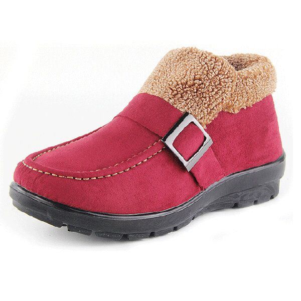 Stiefeletten Damen Winter Pelzfutter Warmhaltende Schneestiefel