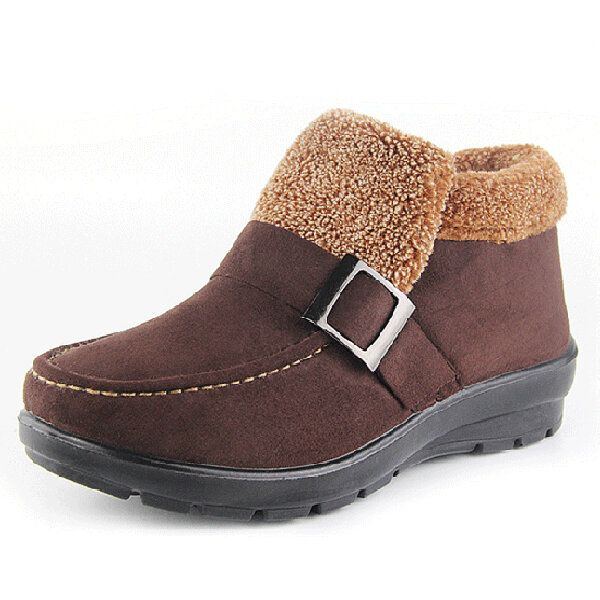 Stiefeletten Damen Winter Pelzfutter Warmhaltende Schneestiefel