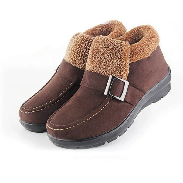 Stiefeletten Damen Winter Pelzfutter Warmhaltende Schneestiefel