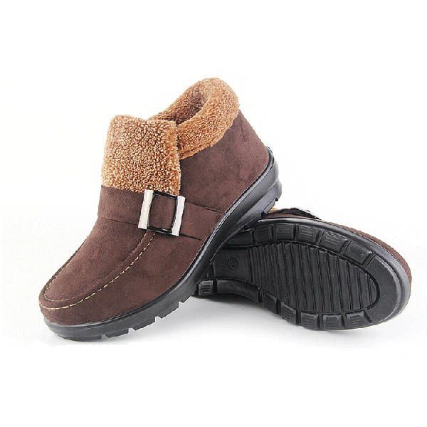 Stiefeletten Damen Winter Pelzfutter Warmhaltende Schneestiefel