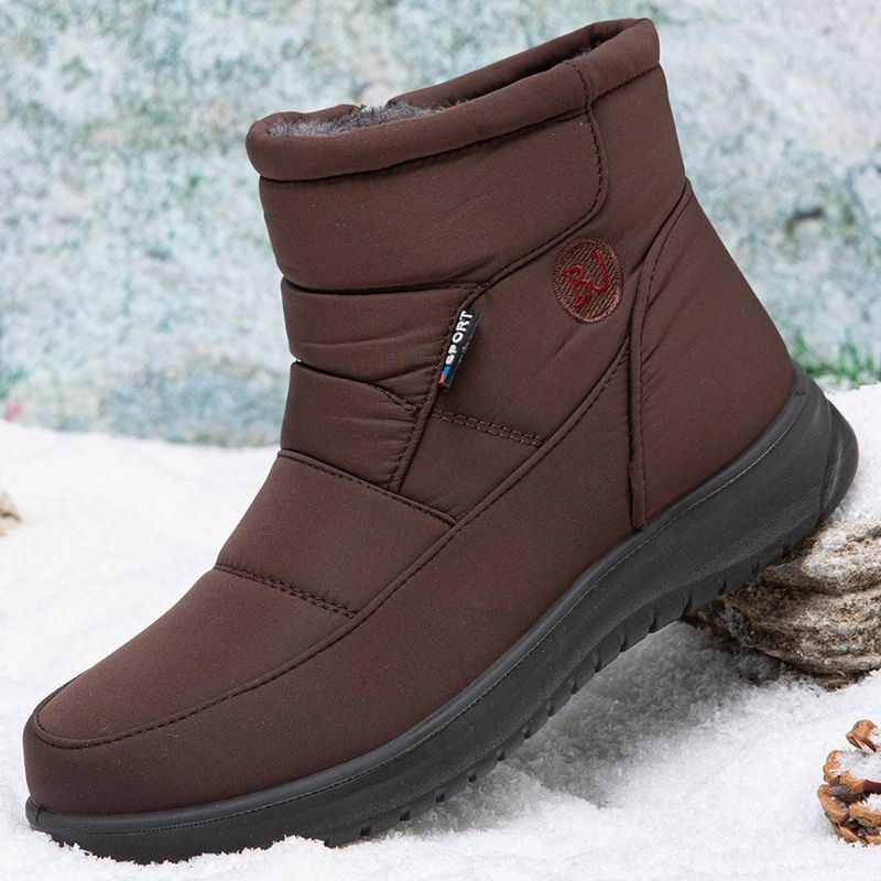 Warme Gefütterte Damen Schneestiefel Zum Hineinschlüpfen Und Aus Samt