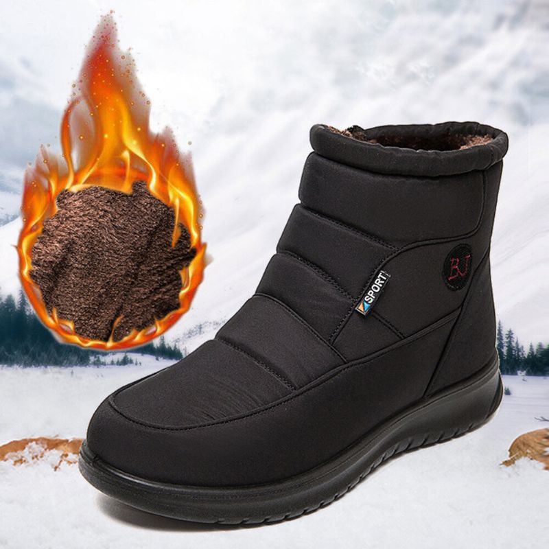 Warme Gefütterte Damen Schneestiefel Zum Hineinschlüpfen Und Aus Samt