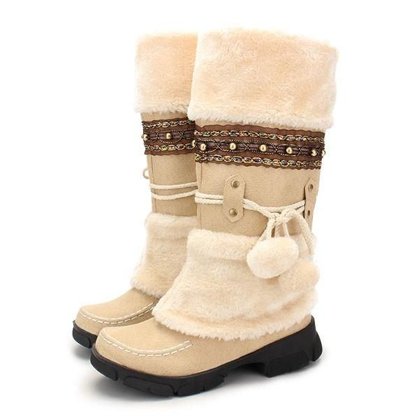 Warme Mittelhohe Damen Schnürstiefel