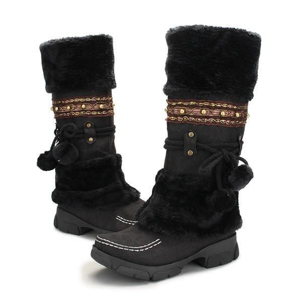 Warme Mittelhohe Damen Schnürstiefel