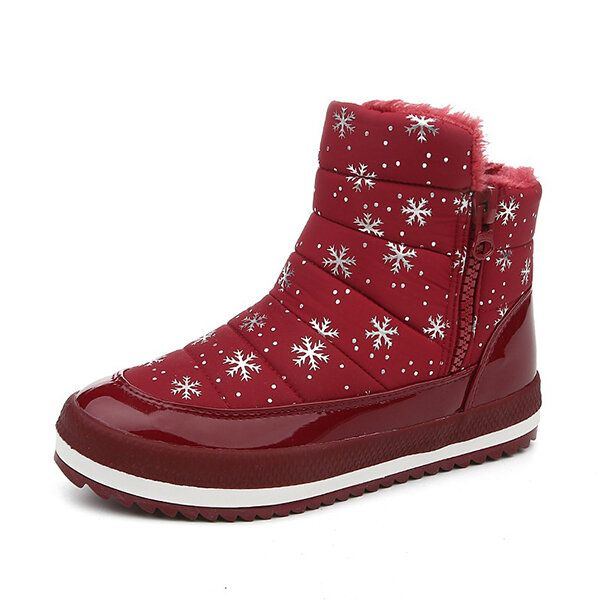 Winter Damen Schneestiefel Baumwolle Warmhalten Plüsch Outdoor Stiefeletten