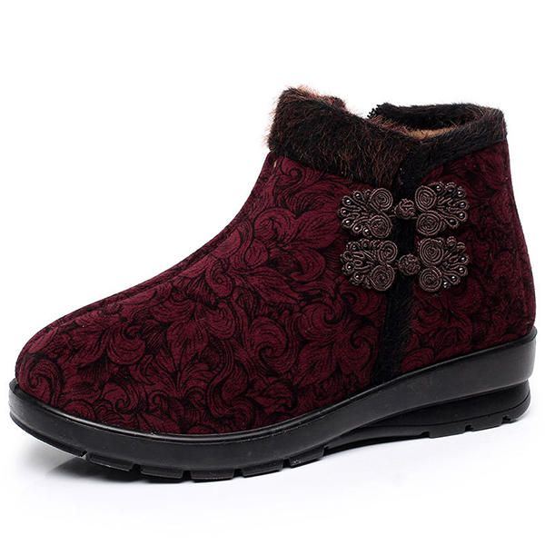 Winter Damen Baumwollstiefel High Top Reißverschluss Halten Warme Stiefeletten