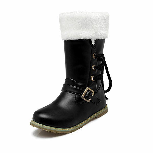 Winterdamen In Übergröße Halten Warme Große Größen Beiläufige Outdoor Plüsch Schneestiefel