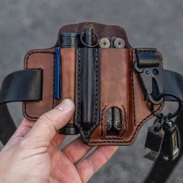 Echtes Leder Edc Gürtelschlaufe Taille Multitool Etui Gürteltasche Gürteltasche Für Herren