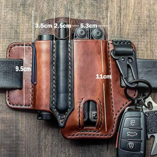 Echtes Leder Edc Gürtelschlaufe Taille Multitool Etui Gürteltasche Gürteltasche Für Herren