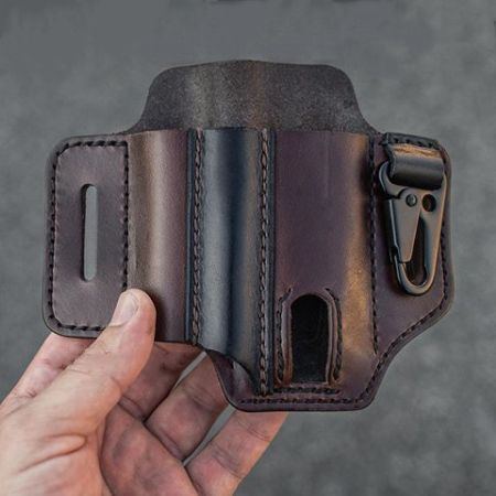 Gürteltasche Aus Echtem Leder Für Herren Multitool Taschenlampe Gürtelscheide Mit Schlüsselanhänger Organizer