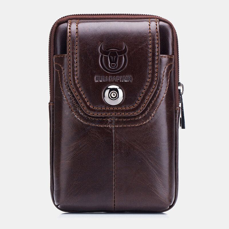 Herren Echtes Leder 5.5 Zoll Handytasche Gürteltasche Business Bag